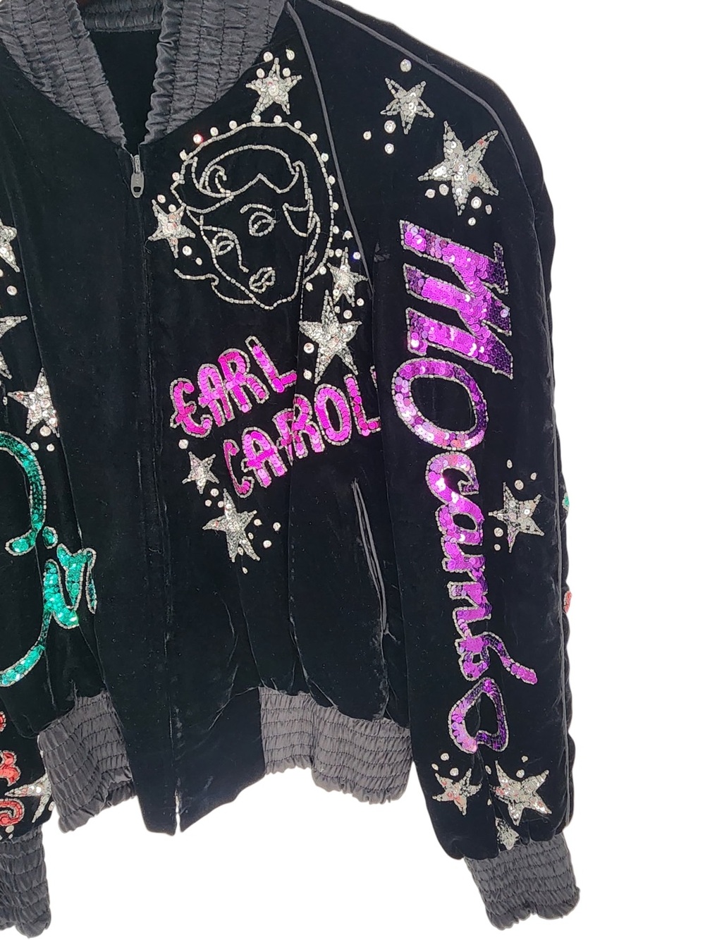 VTG 80s Bob Mackie Sequin Jacket Old Hollywood Mocambo Earl Carroll Velvet M - Picture 7 of 15